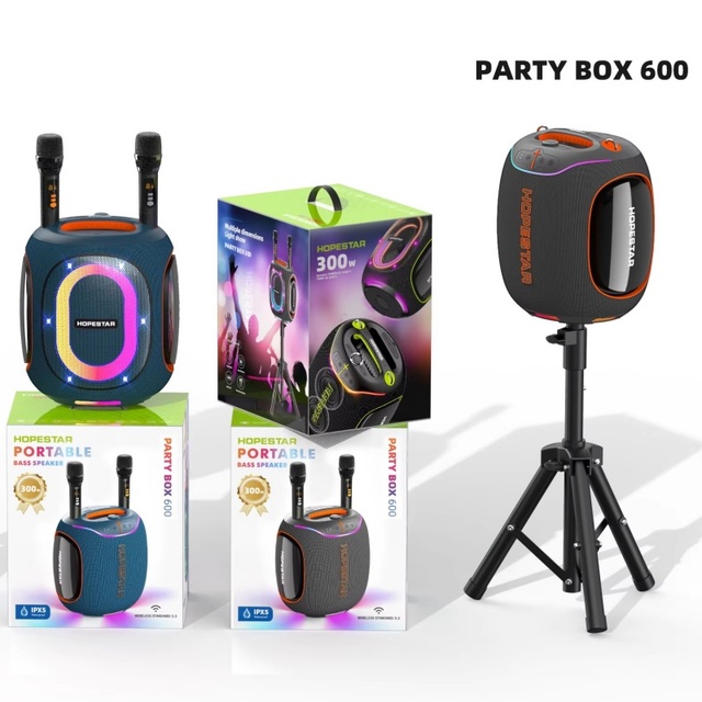 Hopestar 300W Wireless Karaoke Speaker Full Range Drivers Deep Bass Portable Loud Party Blue Tooth Speaker With Microphone
