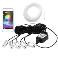Lumière d'ambiance de voiture Xtx, éclairage décoratif pour les pieds, fil optique, contrôle par application mobile, sept couleurs, lumière froide 5W 12V standard