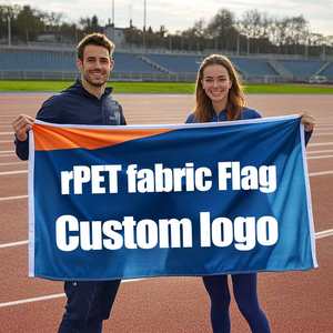 شعار مخصص RPET أعلام ترويجية لافتات 3x5ft التصميم الخاص/النص ممتاز مواد جديدة ألوان زاهية الشعار الخاص/الألوان الزاهية الخاصة - Product Image 2