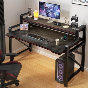 Moderna scrivania per Computer a doppio motore semplice in stile legno pannello da scrivania per la casa studio ufficio <span class=keywords><strong>E</strong></span> camera da letto per <span class=keywords><strong>E</strong></span>-sport di scrittura - Product Image 2