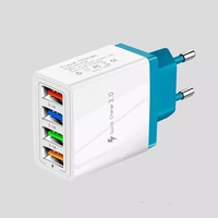 Charge rapide 48W 4 Ports USB QC 3.0 EU US UK adaptateur de prise mur téléphone portable chargeur rapide maison voyage chargeur mural
