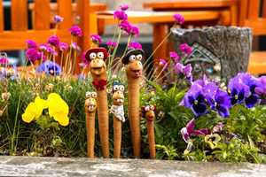 Conception unique vers de jardin ornements maison Miniature plante Pots de fleurs Patio extérieur Mini résine vers Statue amusant jardin décor - Product Image 3