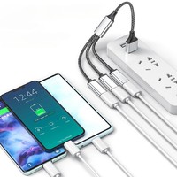 Nouvel Arrivage – Adaptateur USB OTG 2/3/4 Ports avec Câble Tressé en Nylon de 1m, Charge Rapide 6A pour Imprimante, Ordinateur, Clé USB, Souris