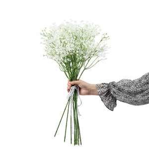 Bouquet de fleurs artificielles Shinhana Jun en gypsophile blanc, fleurs en plastique, accessoires de photographie de mariage, décorations pour la maison - Product Image 5