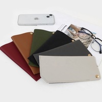 Étui à lunettes en PU souple et économique avec bouton-pression pour lunettes de vue et de soleil