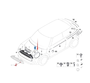 51137449209 garniture de phare gauche noire convient à BMW <span class=keywords><strong>MINI</strong></span> ONE F55 F56 - Product Image 3
