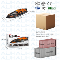 AiJH 20 KM/H RC Boat Waterproof Rc Racing Ship Model Toys Electric High Speed 2.4 GHz Remote Control Boat