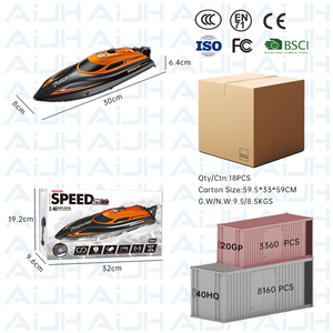 AiJH 20 KM/H <span class=keywords><strong>RC</strong></span> barca impermeabile <span class=keywords><strong>Rc</strong></span> nave modello giocattoli elettrici ad alta velocità 2.4 GHz barca telecomandata - Product Image 6