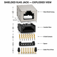 RJ45 Buchse Einzelkopf-Steckverbinder 6p6c 8p8c 10p10c Netzwerkanschlussbuchse Transformator Filterkabel IP67-Schutzklasse Phosphorbronze