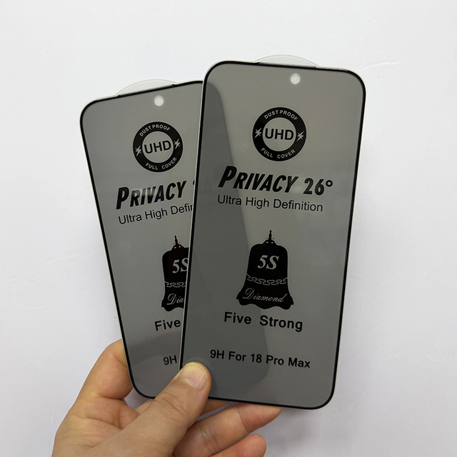 Premium Anti Shock Five Strong UHD Privacy Tempered Glass Screen Protector for iphone 18 Pro Max Film
