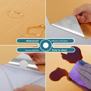 <span class=keywords><strong>Film</strong></span> Métallique Doré Épaissi Brillant Luxe Léger Autocollant Imperméable pour Congélateur, Cuisine, Machine à Laver, Armoire - Product Image 3