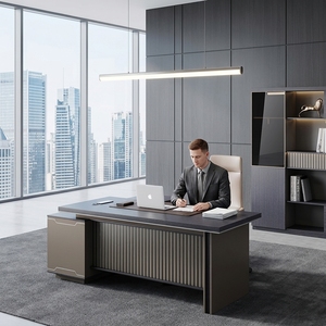 ZITAI Boss PDG bureau <span class=keywords><strong>de</strong></span> superviseur minimaliste moderne gestionnaire unique combinaison <span class=keywords><strong>de</strong></span> table et chaise bureau exécutif - Product Image 1