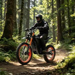 Moto électrique tout-terrain pour adulte, puissance de pointe 7000W, capacité de montée 65 degrés, fourche inversée <span class=keywords><strong>à</strong></span> rayons orange, motos électriques - Product Image 5
