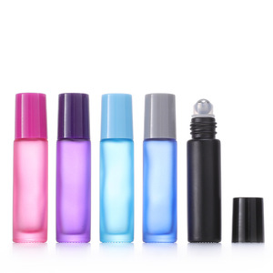 Botellas de Perfume de Vidrio Esmerilado de 10 ml con Rodillo de Acero Inoxidable para Aceites Esenciales, Impresión Serigráfica en Plástico - Product Image 2