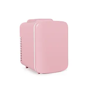Mini geladeira personalizada para cosméticos, geladeira para maquiagem, para cuidados com a pele, hotel, Nevera, 12V, portátil, 4L, para carro, rosa, maquiagem