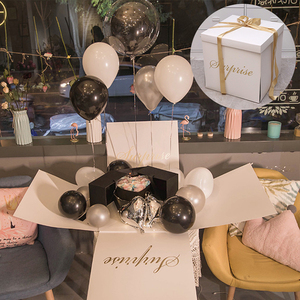 Scatola Regalo Sorpresa con Palloncini Colorati per Matrimonio e <span class=keywords><strong>Baby</strong></span> <span class=keywords><strong>Shower</strong></span>, Scatola di Carta con Palloncini in Lattice - Product Image 2