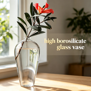 Jarrón de Vidrio de Borosilicato Transparente, Estilo Chino, Hecho a Mano, Ecológico, para Plantas y Flores, Decoración del Hogar - Product Image 5