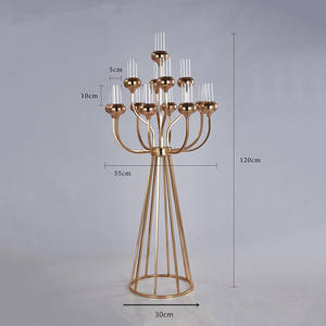 IFG – bougeoirs en métal, 16 têtes, grande fleur, corona en verre, centre de table de mariage, bon marché - Product Image 4