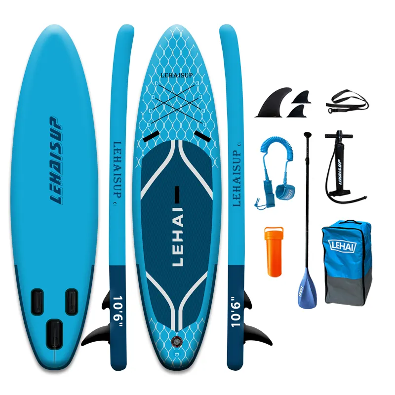 Tabla de surf amigable para viajes, tabla de paddle ecológica de inflado rápido con correa de tobillo