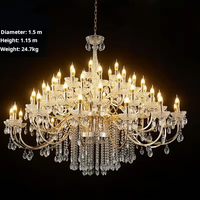 Décoration et fournitures de mariage : Lustre très vendu, lampe suspendue de haute qualité, décoration de plafond européenne de luxe, candélabre de mariage, lustre en cristal