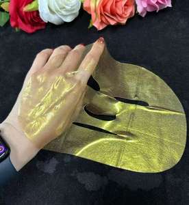 <span class=keywords><strong>มา</strong></span>ส์กหน้าทองคำเรตินอลเกาหลีแผ่นคอลลาเจนออร์แกนิกเพื่อความขาวกระจ่างใสสีทอง24K ฉลากตามต้องการ - Product Image 2