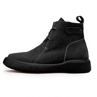 Nouveauté - Bottes à lacets en cuir véritable pour homme avec semelles épaisses, doublure en peau de porc, cuir de vachette pleine fleur et semelles antidérapantes