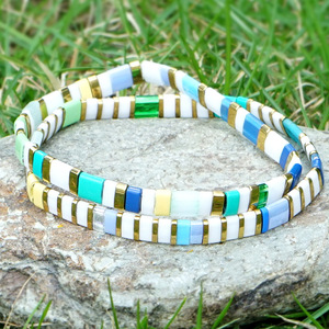 Modische Japanische TILA Perlen Handgewebte Armbänder Wasserdicht Strand Unisex Farbenfroh Trendiges Geschenk Geometrisches Design - Product Image 3