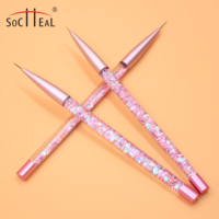 Fournisseur professionnel d'ongles acrylique rose paillettes huile poignée Gel peinture dessin Liner brosse importé Nylon UV Gel Nail Art brosse
