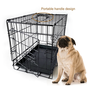 <span class=keywords><strong>Cage</strong></span> pour <span class=keywords><strong>chien</strong></span> en métal carrée à 2 portes YOELLEN avec fermeture à poussoir, respirante, pliable et repliable - Product Image 3