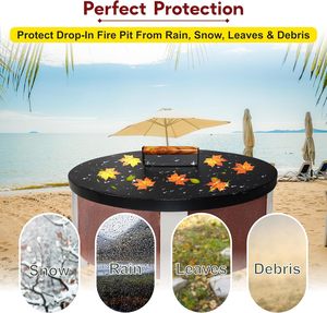 Lửa Pit Bìa Vòng 38 "-Chống gỉ 1.5mm bột bọc thép carbon firepit snuffer nắp với 2 Ergonomic tay cầm bằng gỗ - Product Image 3