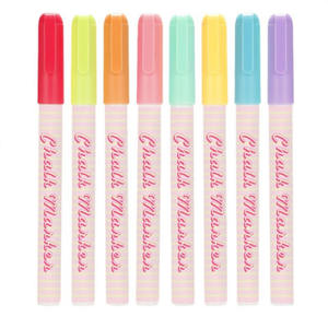6 mini marqueurs de couleur en métal craie liquide brillante pour tableau noir Flash et tableau blanc pointe de pinceau plat pour l'écriture de papier - Product Image 2