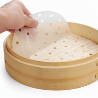 Vaporera de Bolas de Masa Hecha a Mano, 2 Niveles, Mini Dim Sum para Bodas, Vaporeras de Bambú Cuadradas Apilables, Cesta Happy Home