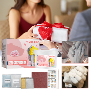 Poudre d'alginate pour <span class=keywords><strong>moulage</strong></span> de mains <span class=keywords><strong>3D</strong></span>, <span class=keywords><strong>kit</strong></span> de <span class=keywords><strong>moulage</strong></span> de mains en argile, cadeau unique pour bébés et couples - Product Image 2