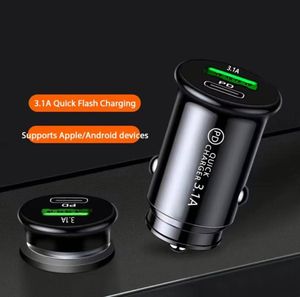 Nouveau chargeur de voiture mini super rapide 2-en-1 PD, charge de voiture 5V/3.1A pour téléphone portable avec emballage en boîte - Product Image 4