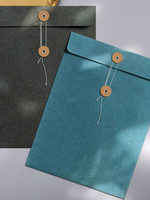 Nouvelle Enveloppe Vintage A4 en Papier Kraft avec Liens de Fermeture, Pochette de Rangement Épaissie, Classeur de Documents, Logo Personnalisé pour Entreprise et Bureau