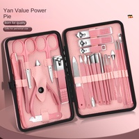 Ensemble de coupe-ongles de luxe en acier inoxydable de 24 pièces avec pince pour peau morte, ensemble complet d'outils pour ongles, outils de soins de beauté durables