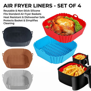 Fodere in Silicone Riutilizzabili per <span class=keywords><strong>Friggitrice</strong></span> <span class=keywords><strong>ad</strong></span> <span class=keywords><strong>Aria</strong></span> da 9 Pollici, <span class=keywords><strong>Accessori</strong></span> per Cestello <span class=keywords><strong>Friggitrice</strong></span> <span class=keywords><strong>ad</strong></span> <span class=keywords><strong>Aria</strong></span> Quadrati Resistenti al Calore di Grado Alimentare, per Cottura al Microonde - Product Image 5