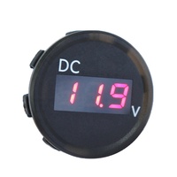 Amomd Mini IP67 Medidor de voltaje digital automático a prueba de agua Pantalla LED monofásica Diseño marino delgado con capacidad DC 24V