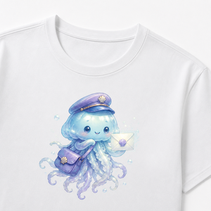 T-shirt personalizzata a maniche corte con scollo rotondo e grafica originale Jellyfish Postman - Product Image 4