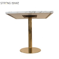 Nordique Moderne Hot Pot Golden Jambes Café Commercial De Restaurant Meubles Table Carrée En Marbre Pour Restaurant