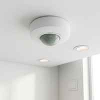 Détecteur de mouvement PIR à montage au plafond de 12 m, interrupteur à capteur de temps et de luminosité réglable pour le contrôle de l'éclairage intérieur