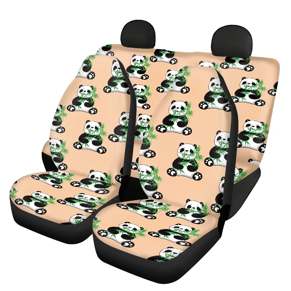 Housses de siège de voiture universelles confortables, couvre-siège anti-poussière extensible, en tissu imprimé de Panda, lavable, de styliste, mignon, 1 pièce