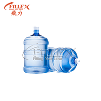 Machine de remplissage automatique de bouteilles d'eau de 5 gallons, 300-600 BPH, décapsuleuse, brosseuse, capsuleuse en acier inoxydable, prix usine