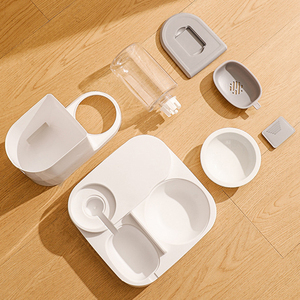 Gravidade automática Non-Slip 2 em 1 Pet Food Water Dispenser Elegante Plastic Dog & <span class=keywords><strong>Cat</strong></span> Alimentação Beber Tigelas Fabricante direto - Product Image 6