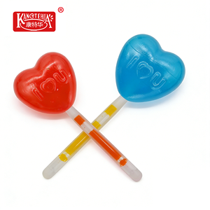 Sucettes en forme de cœur lumineuses, bonbons durs multicolores aux saveurs fruitées, bonbons en bâtonnets fruités, emballage en boîte, bonbons durs multicolores - Product Image 6