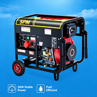 Groupe électrogène diesel silencieux 5 kW triphasé 50 Hz double tension 220 V 380 V avec ATS, modèle en coffret pour usage résidentiel et commercial
