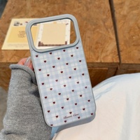 Coque de téléphone rigide à motif cœur écossais style coréen, personnalisée et minimaliste pour iPhone 17 Pro Max 16 15 13
