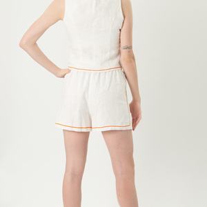 Ensemble 2 pièces pour femmes, haut sans manches en coton 100% confortable à col en V, short, sur mesure OEM - Product Image 5