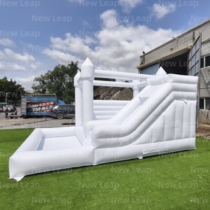 Yuedong 19.6ft không khí nhà trả lại đám cưới màu trắng lâu đài bouncy bên PVC trả lại ra Blitz Combo Inflatable trượt - Product Image 3