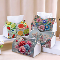 Kits de support de boîte à mouchoirs en diamant pour peinture diamantée, thème coloré, forme spéciale, en bois et acrylique, décoration d'intérieur
